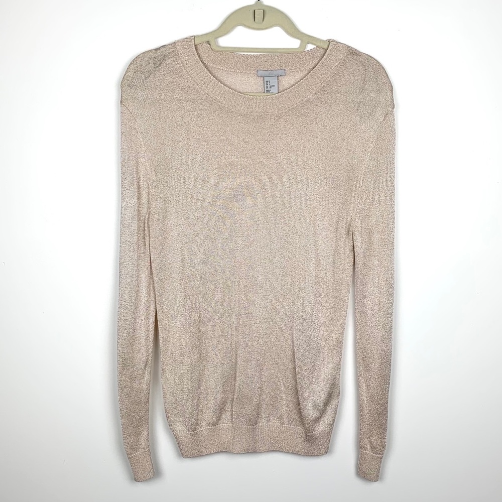 H&M Metallic Glitter Pullover Thin Knit Sweater